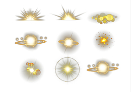 黄色光效元素图