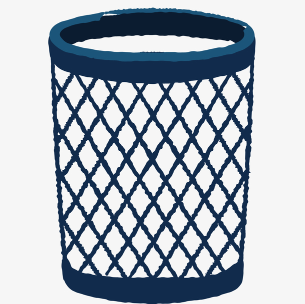 卡通蓝色垃圾篓
