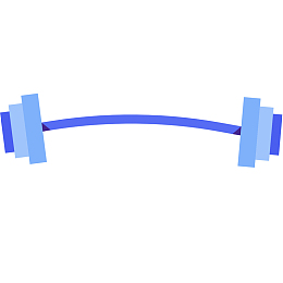 卡通二维蓝色杠铃