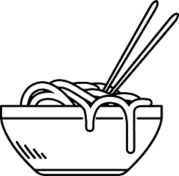 黑色矢量线条碗