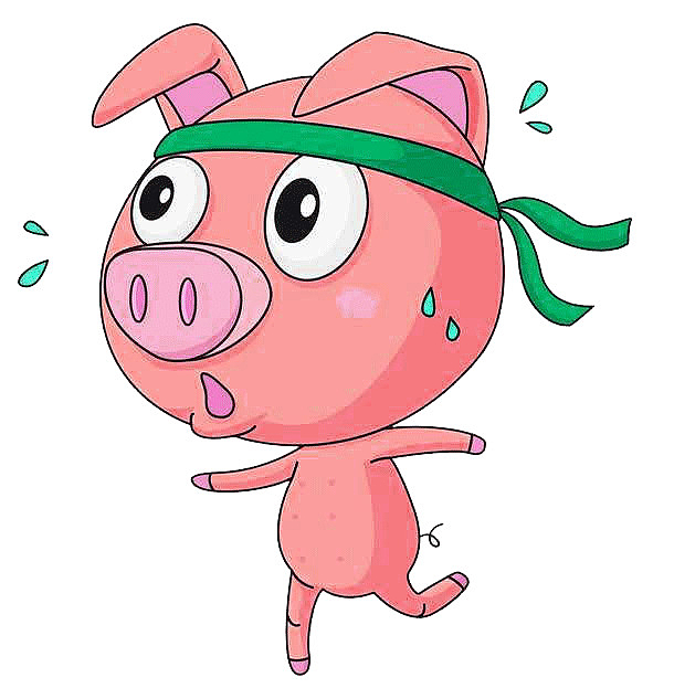 跑步的粉色小猪