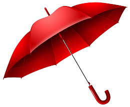 漂亮的红色手绘雨伞