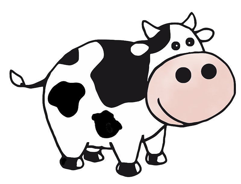 黑白卡通手绘奶牛
