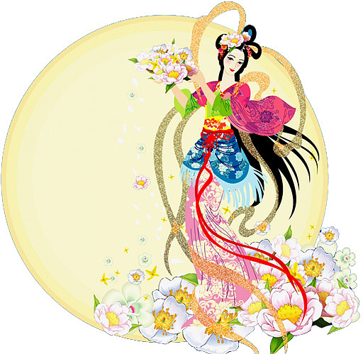 中秋节月亮古典美女
