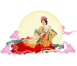 中秋节人物美女月亮中国风