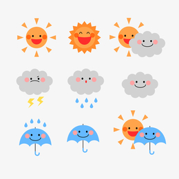 天气图标,阴天,晴天,下雨天