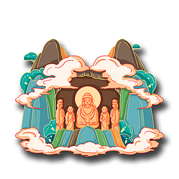 国潮风佛祖山体云