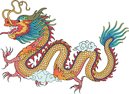 彩色中国龙形象元素