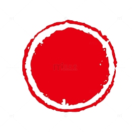 圆形红色印章元素