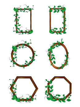 叶子木头边框免扣元素