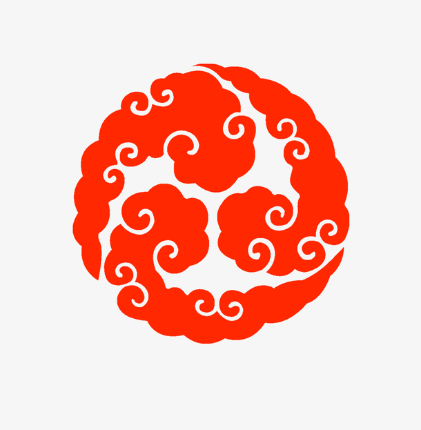 祥云装饰元素中式元素复古元素红色祥云