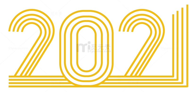 2021金色线条png