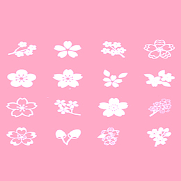 各种樱花的可爱纹理