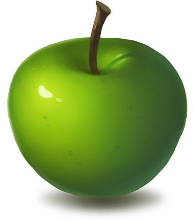 青苹果图标手绘元素水果