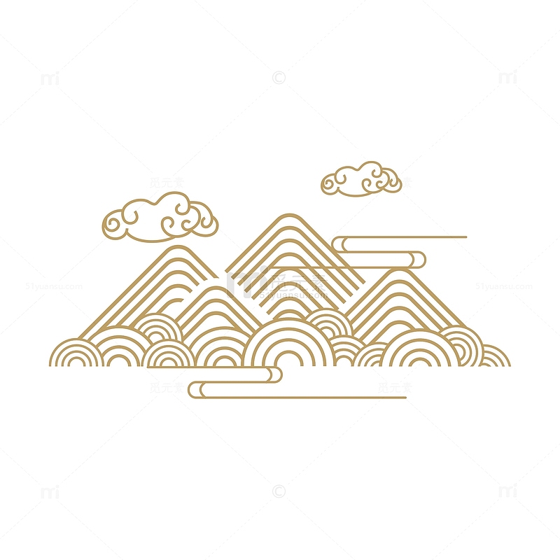 中国风创意古典山纹云纹