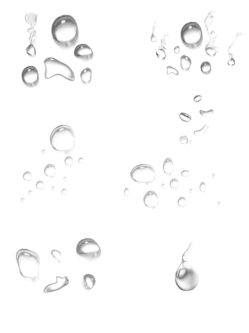 透明水珠和水滴