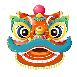 中国元素舞狮头像