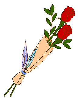 节日装束手绘花束