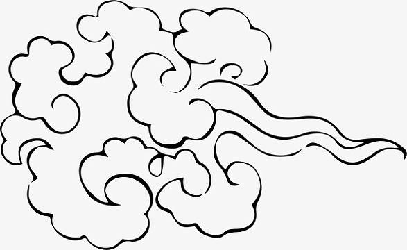 png黑色简约波浪边框纹理epspng黑色祥云装饰素材图案5aipng手绘黑色