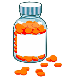 维生素药瓶插画