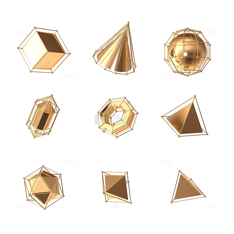 金色几何元素体