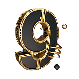 立体金属数字9