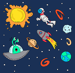 星空卡通背景可爱