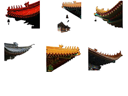 中国风古建筑屋角免扣元素