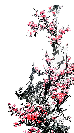 中国风水墨画梅花元素