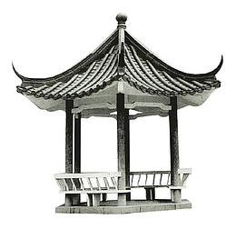 中国风水墨亭台楼阁元素