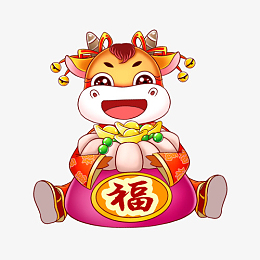 新年喜庆的牛