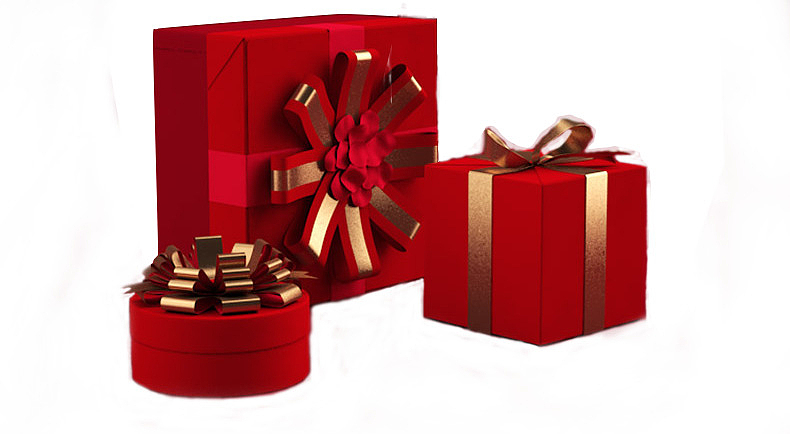 高清红色礼品盒