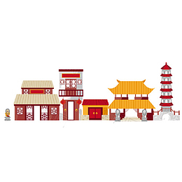 新年古建筑免扣元素