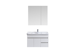 全镜面白色浴室柜子