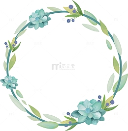 卡通多肉花圈花环