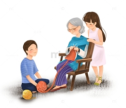 重阳节 织毛线 孝顺老人