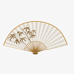 古风带竹子的扇子