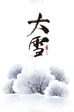 冬季大雪雪花树木二十四节气