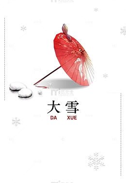 冬季大雪伞鸟雪花边框