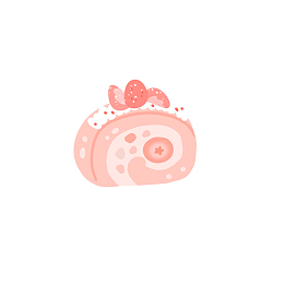 卡通可爱粉蛋糕卷