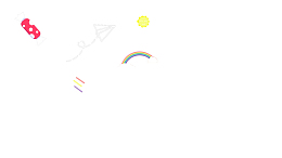 可爱纸飞机糖果太阳彩虹矢量图