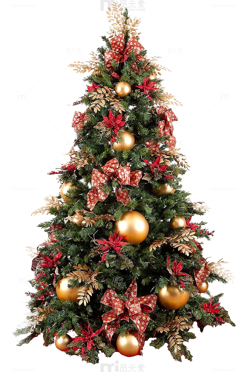 彩色装饰圣诞树元素