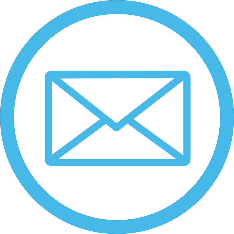 邮件图标素材蓝色圆