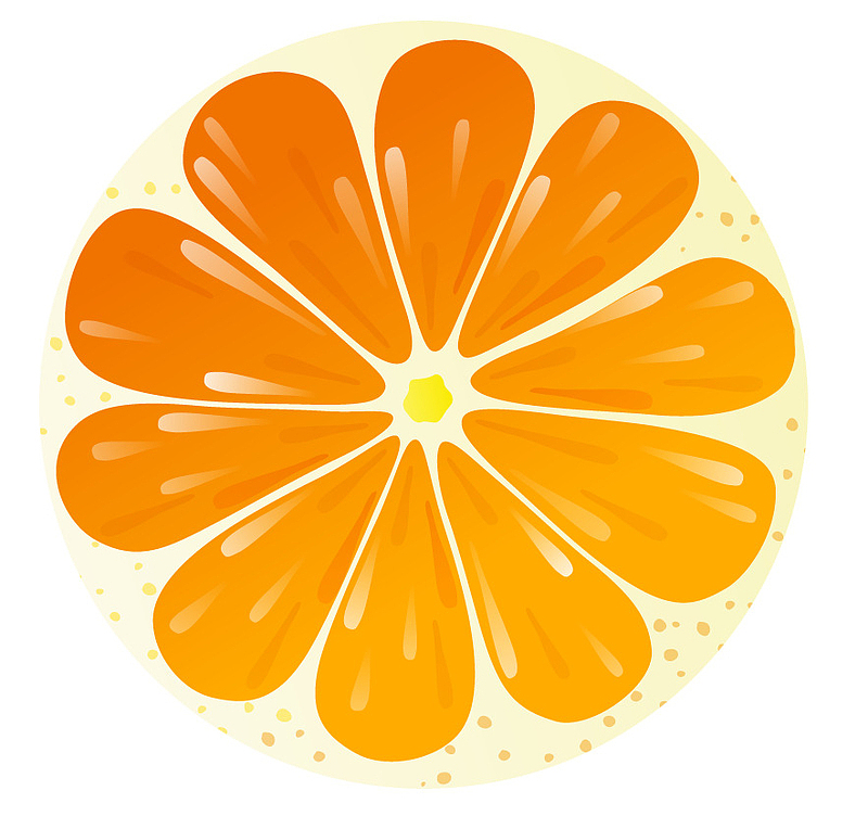 手绘橙子卡通