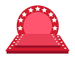 立体电商装饰舞台促销展台