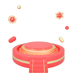 立体电商海报装饰舞台促销展台