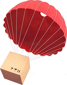 降落伞 热气球 礼物装饰元素