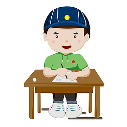 上课写字的小学生
