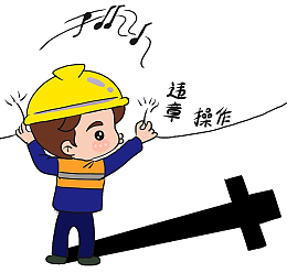 安全卡通人物-违章操作