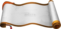 卷轴 中国风 丹青水墨 复古 插画